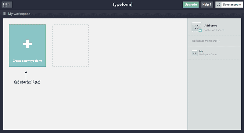 Typeform starten