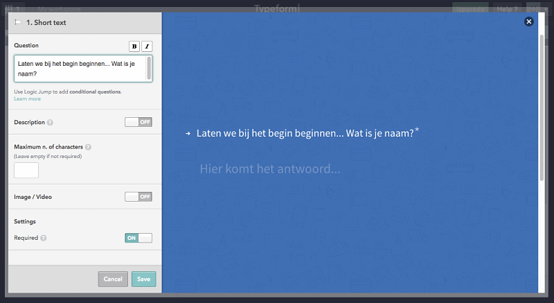 Typeform vragen